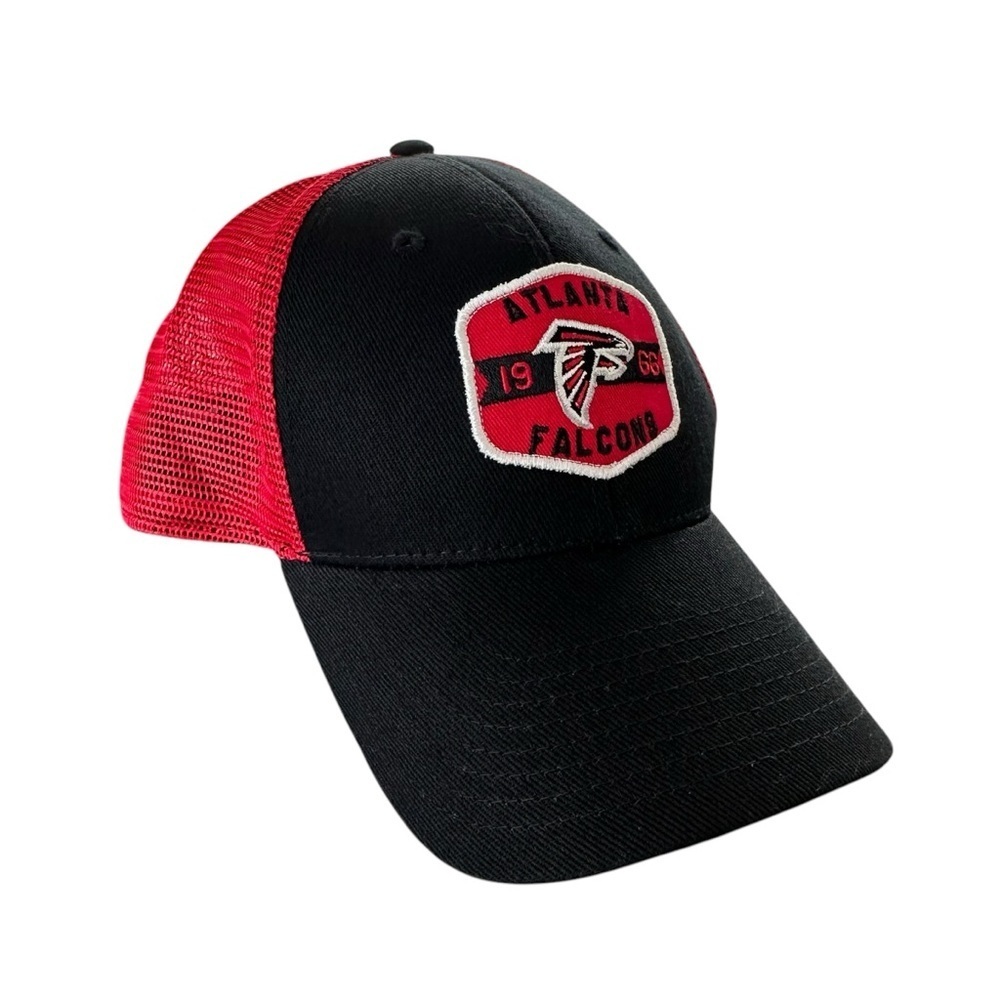 NWT NFL‎ Atlanta Falcons Football Team Mesh Snap Back Baseball Hat Cap Black Red